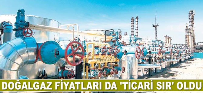 Doğalgaz fiyatı da ‘ticari sır’ oldu