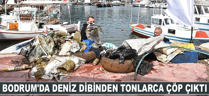 Bodrum’da deniz dibinden tonlarca çöp çıktı