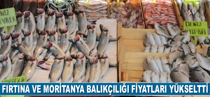 Fırtına ve Moritanya balıkçılığı fiyatları yükseltti