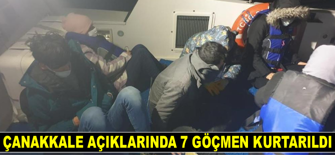 Çanakkale açıklarında 7 göçmen i kurtarıldı