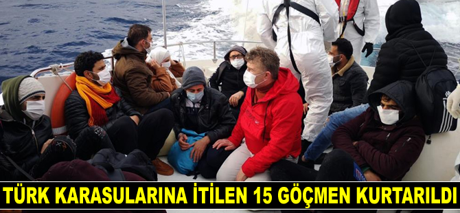 Marmaris açıklarında 15 düzensiz göçmen kurtarıldı
