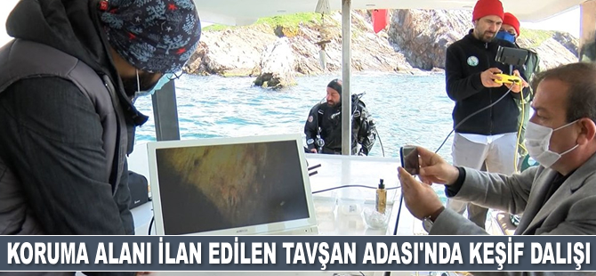 Koruma alanı ilan edilen Tavşan Adası çevresinde keşif dalışı yapıldı