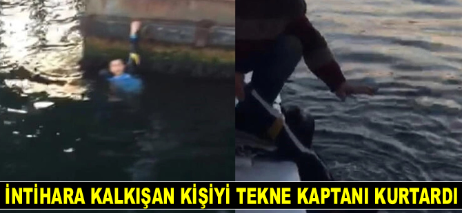 Haliç'te intihara kalkışan kişiyi tekne kaptanı kurtardı