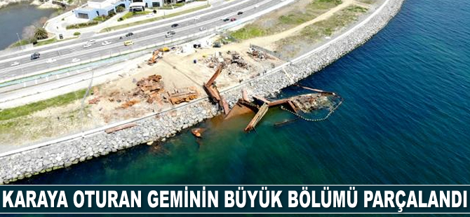 Karaya oturan STREAMLINE isimli geminin büyük bölümü parçalandı