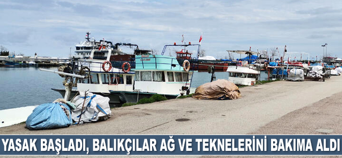 Yasak başladı, Karadeniz'de balıkçılar ağ ve teknelerini bakıma aldı