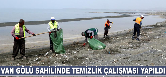 Van Gölü sahilinde temizlik çalışması yapıldı