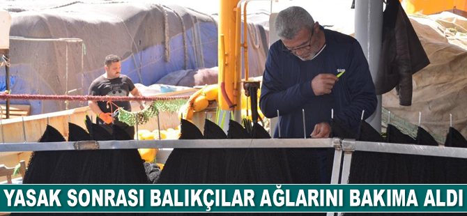 Sinop’ta balıkçılar ağlarını bakıma aldı