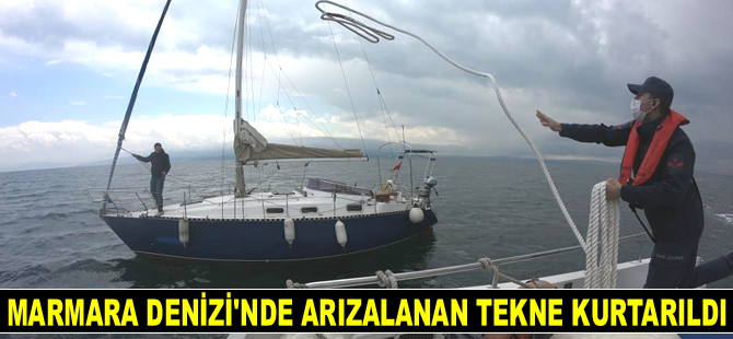 Marmara Denizi’nde arızalanan Görgülü isimli tekne kurtarıldı