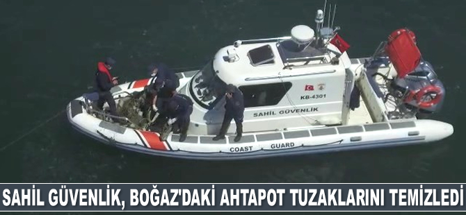 Sahil Güvenlik ekipleri, Çanakkale Boğazı'ndaki ahtapot tuzaklarını temizledi