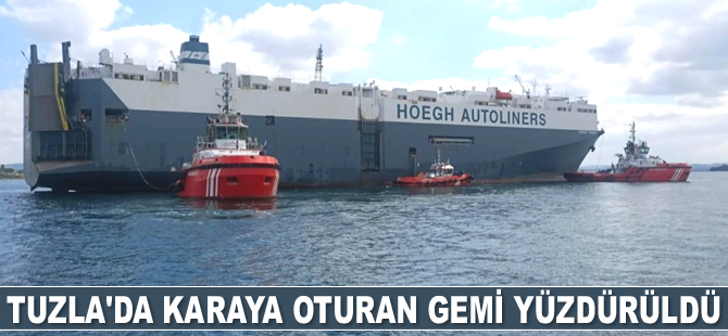 Tuzla'da karaya oturan Hoegh Pusan isimli gemi yüzdürüldü