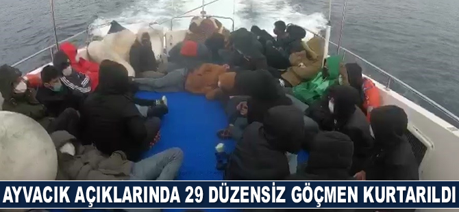 Ayvacık’ta 29 düzensiz göçmen kurtarıldı