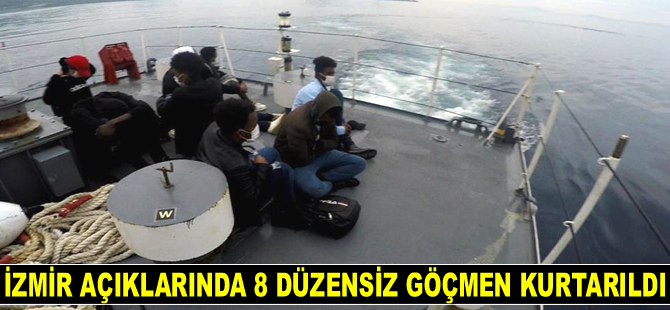 İzmir açıklarında 8 düzensiz göçmen kurtarıldı