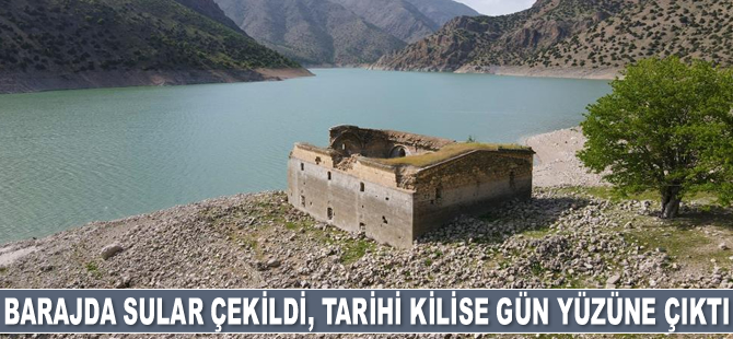 Barajda sular çekildi, tarihi kilise gün yüzüne çıktı