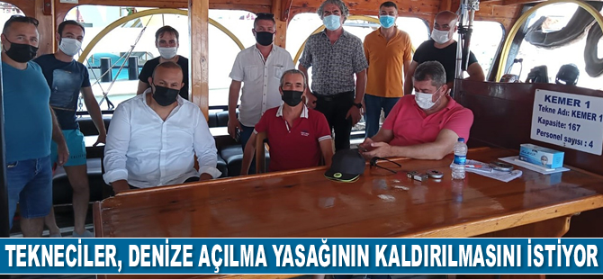 Antalyalı tekneciler, denize açılma yasağının kaldırılmasını istiyor