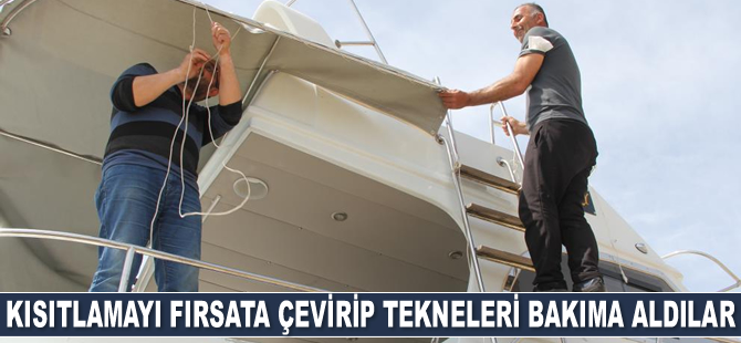 Sinop’ta kısıtlamayı fırsata çevirip tekneleri bakıma aldılar