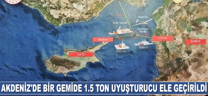 Akdeniz’de bir gemide 1.5 ton uyuşturucu ele geçirildi