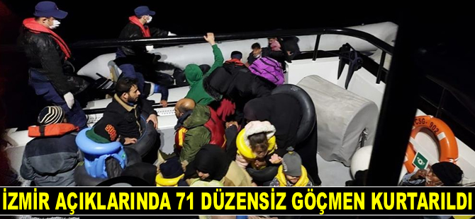 İzmir’de 71 düzensiz göçmen kurtarıldı