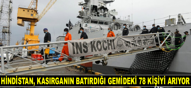 Hindistan ordusu, kasırganın batırdığı gemideki 78 kişiyi arıyor