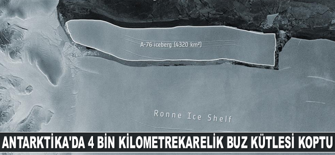 Antarktika’da 4 bin 320 kilometrekarelik buz kütlesi koptu
