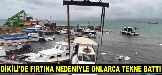 Dikili’de fırtına nedeniyle 26 adet tekne battı