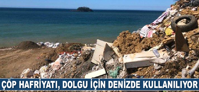 Giresun'da çöp hafriyatı, dolgu için denizde kullanılıyor