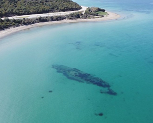 Çanakkale’deki batık gemiler havadan görüntülendi
