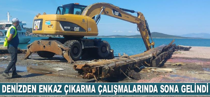 Ayvalık’ta denizden enkaz çıkarma çalışmalarında sona gelindi