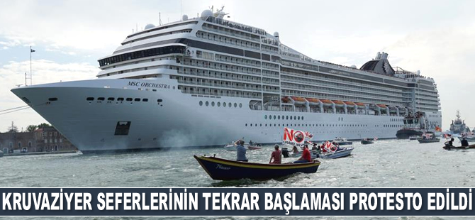 Venedik'te kruvaziyer seferlerinin tekrar başlaması protesto edildi