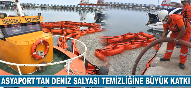 Asyaport ekibi, deniz salyası temizliğine büyük katkı veriyor