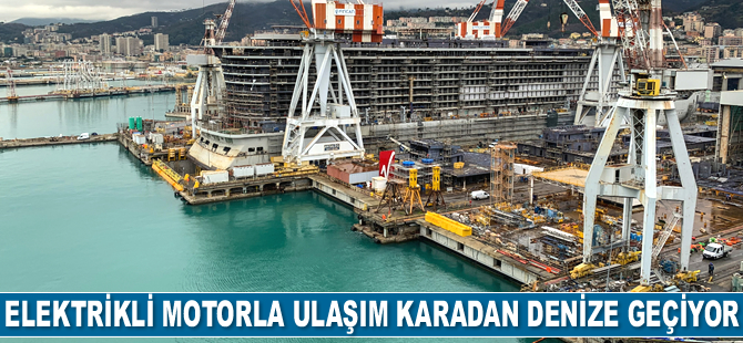 Elektrikli motorla ulaşım karadan denize geçiyor