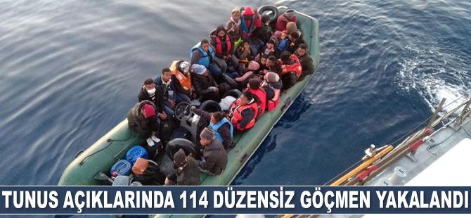 Tunus açıklarında 114 düzensiz göçmen yakalandı