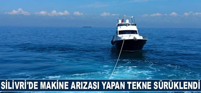 Silivri’de makine arızası yapan tekne sürüklendi