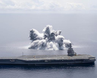 USS Gerald R. Ford uçak gemisi, 18 tonluk patlayıcı ile test edildi