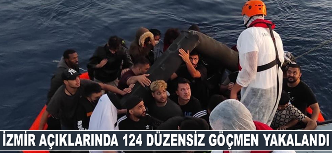 İzmir açıklarında 124 düzensiz göçmen yakalandı