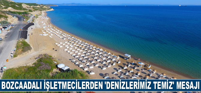 Bozcaadalı işletmeciler, 'Denizlerimiz Temiz' mesajı verdiler