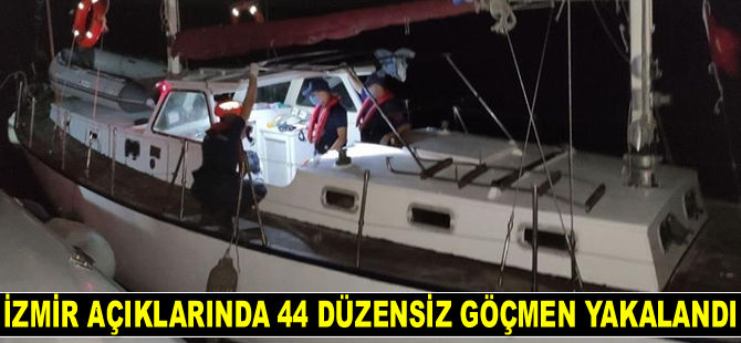 İzmir açıklarında 44 düzensiz göçmen yakalandı
