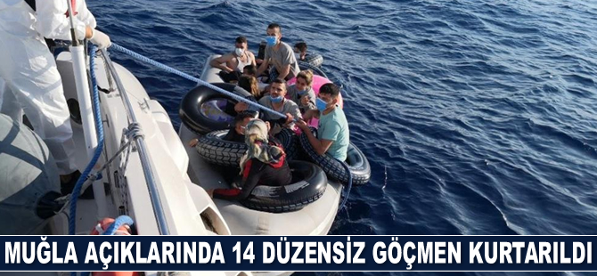 Muğla açıklarında 14 düzensiz göçmen kurtarıldı
