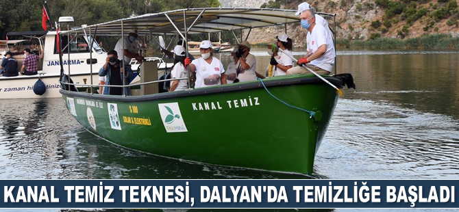 Kanal Temiz teknesi, Dalyan'da temizliğe başladı