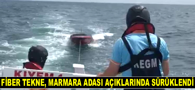 Fiber tekne, Marmara Adası açıklarında sürüklendi