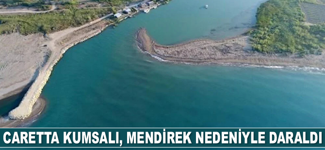 Caretta kumsalı, mendirek nedeniyle daraldı