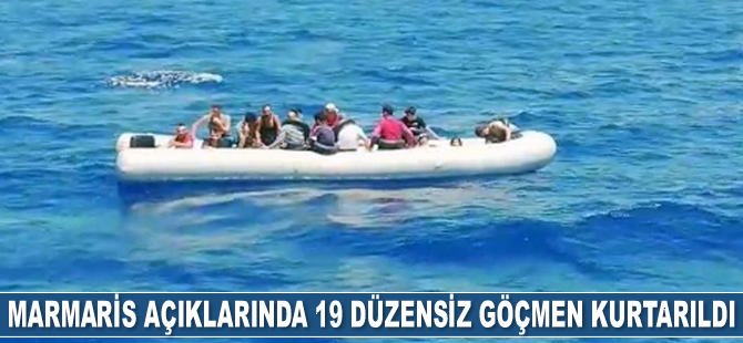 Marmaris açıklarında 19 düzensiz göçmen kurtarıldı