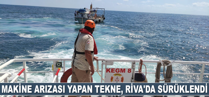 Riva açıklarında sürüklenen tekne kurtarıldı