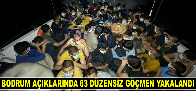 Bodrum açıklarında 63 göçmen yakalandı