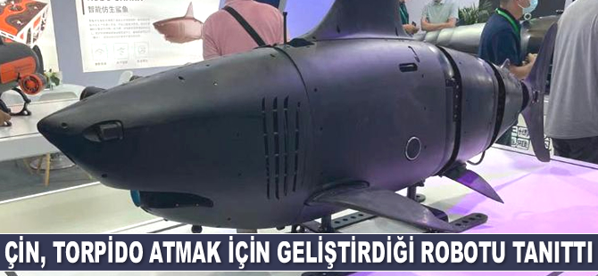 Çin, düşman gemilerine torpido atmak için geliştirdiği robot köpekbalığını tanıttı