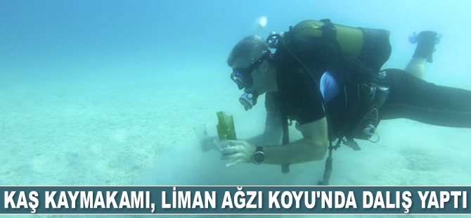 Kaş Kaymakamı Şaban Arda Yazıcı, Kaş Liman Ağzı Koyu'nda dalış yaptı