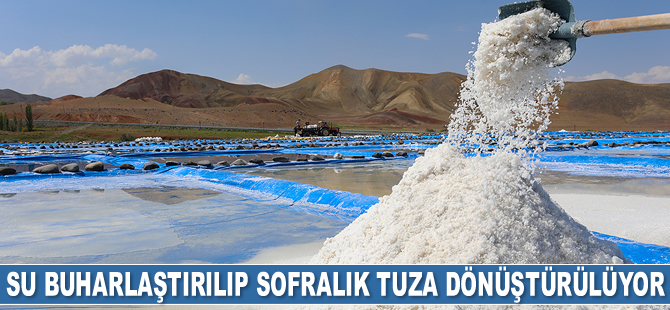 Dağdan gelen su buharlaştırılıp sofralık tuza dönüştürülüyor