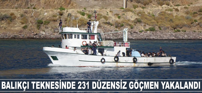Çanakkale’de balıkçı teknesinde 231 düzensiz göçmen yakalandı