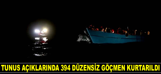 Tunus açıklarında 394 düzensiz göçmen kurtarıldı