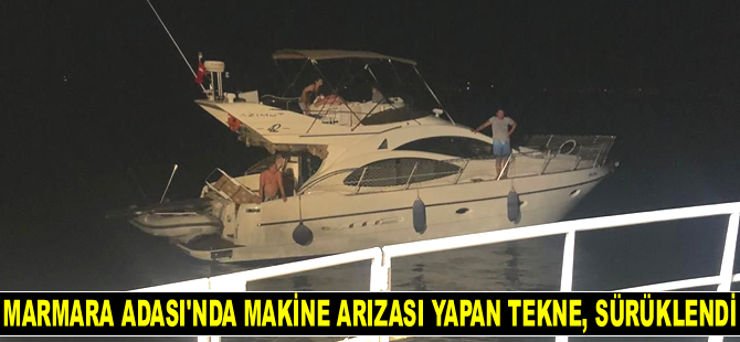 Marmara Adası’nda makine arızası yapan tekne, sürüklendi