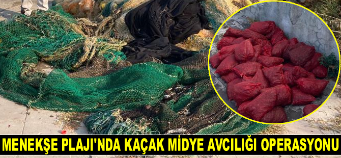 Menekşe Plajı’nda 2 ton midye ve 1 adet trol ağına el konuldu